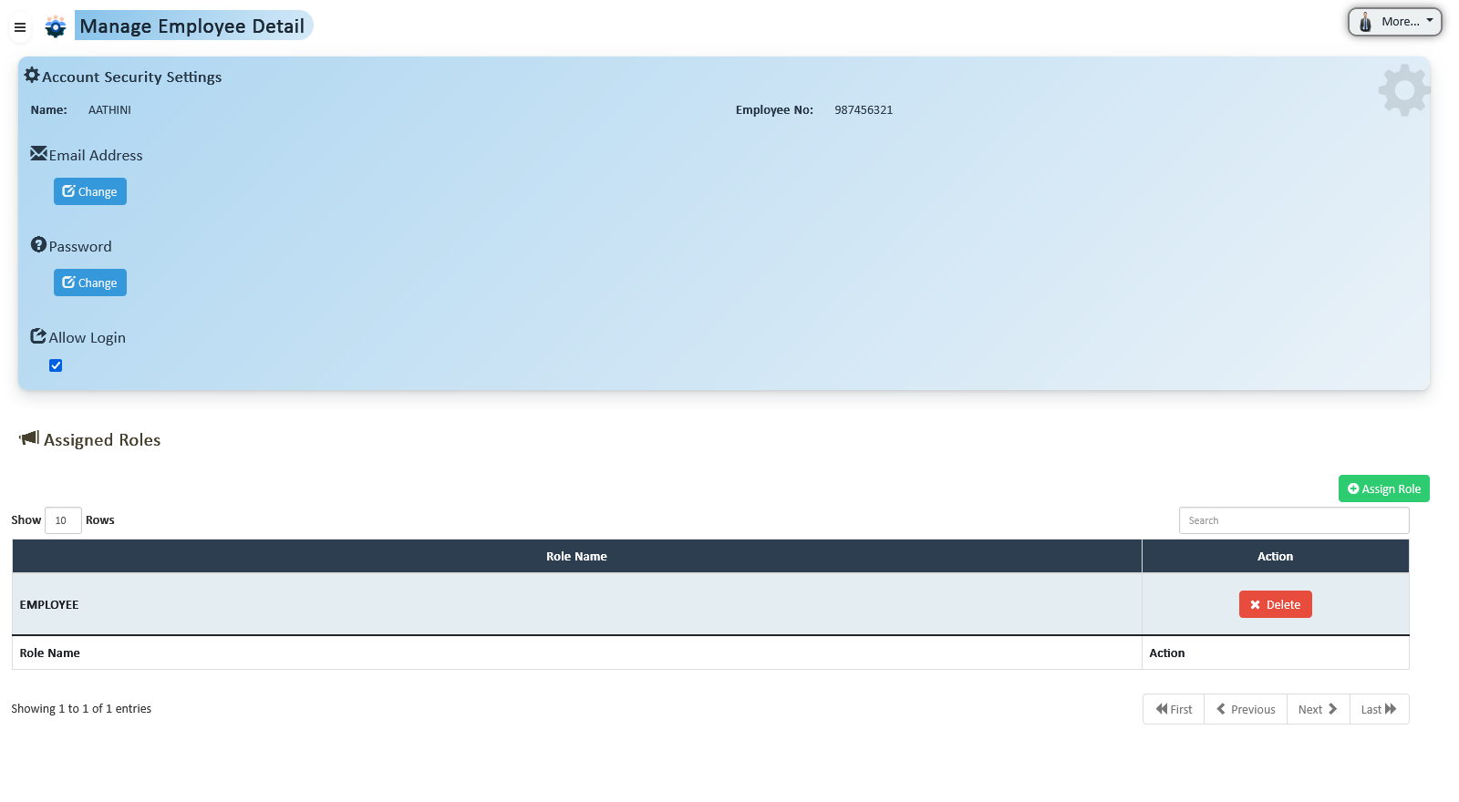 Manage Employee Details